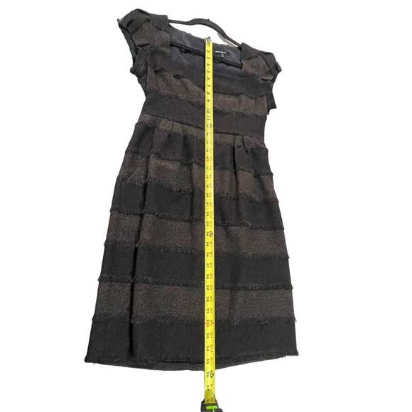 Nanette Lepore Designer Catch Me Cap Sleeve Gray Brown Black Dress Size 6 Career - Picture 12 of 14